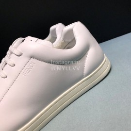 Fendi White Leather Casual Sneakers For Men 