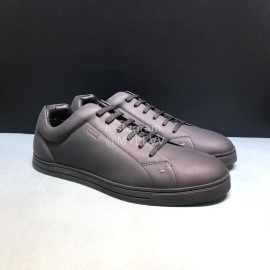Fendi Black Leather Casual Sneakers For Men 