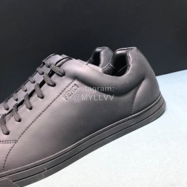 Fendi Black Leather Casual Sneakers For Men 