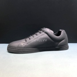Fendi Black Leather Casual Sneakers For Men 