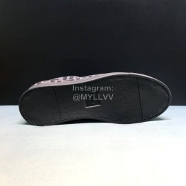 Fendi Letter Canvas Leather Lace Up Casual Sneakers For Men Gray