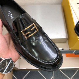Fendi Calf Leather Shoes For Men Black
