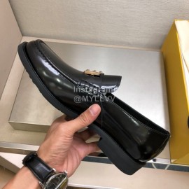 Fendi Calf Leather Shoes For Men Black