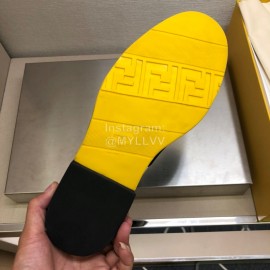 Fendi Calf Leather Casual Shoes For Men Black