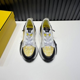 Fendi Leather Nylon Thick Soled Sneakers For Men 