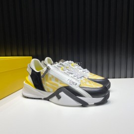 Fendi Leather Nylon Thick Soled Sneakers For Men 