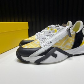 Fendi Leather Nylon Thick Soled Sneakers For Men 