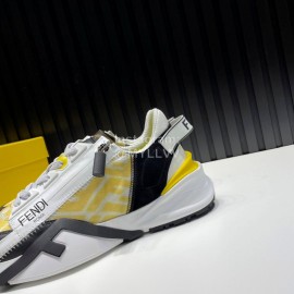 Fendi Leather Nylon Thick Soled Sneakers For Men 