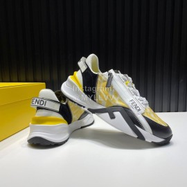 Fendi Leather Nylon Thick Soled Sneakers For Men 