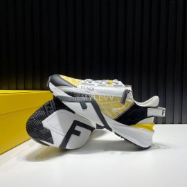 Fendi Leather Nylon Thick Soled Sneakers For Men 