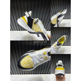 Fendi Leather Nylon Thick Soled Sneakers For Men 