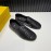 Fendi Soft Embossed Calf Leather Casual Shoes For Men Black