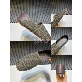 Fendi Soft Canvas Calf Leather Casual Shoes For Men