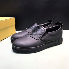 Fendi Matte Calfskin Casual Shoes With Bag Bugs Eyes For Men Black