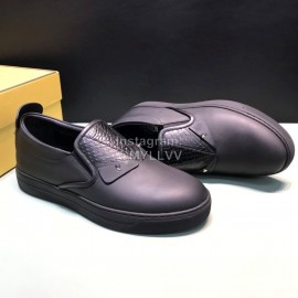 Fendi Matte Calfskin Casual Shoes With Bag Bugs Eyes For Men Black