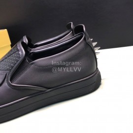 Fendi Matte Calfskin Casual Shoes With Bag Bugs Eyes For Men Black