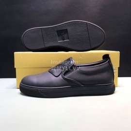 Fendi Matte Calfskin Casual Shoes With Bag Bugs Eyes For Men Black