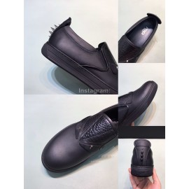 Fendi Matte Calfskin Casual Shoes With Bag Bugs Eyes For Men Black