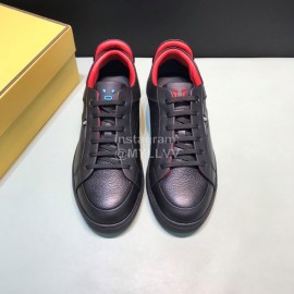 Fendi Black Matte Calfskin Casual Shoes With Bag Bugs Eyes For Men