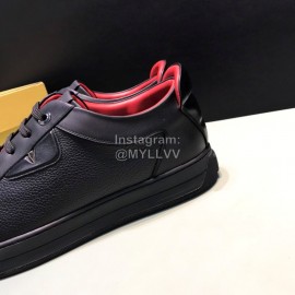 Fendi Black Matte Calfskin Casual Shoes With Bag Bugs Eyes For Men