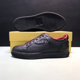 Fendi Black Matte Calfskin Casual Shoes With Bag Bugs Eyes For Men