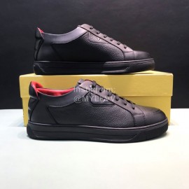Fendi Black Matte Calfskin Casual Shoes With Bag Bugs Eyes For Men