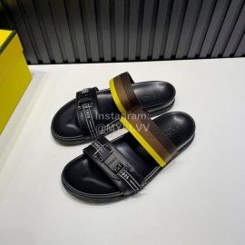 Fendi Leather Ribbon Sports Slippers For Men