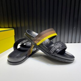 Fendi Leather Ribbon Sports Slippers For Men