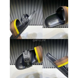 Fendi Leather Ribbon Sports Slippers For Men