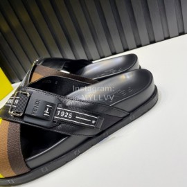 Fendi Leather Ribbon Sports Cross Slippers For Men