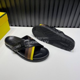 Fendi Leather Ribbon Sports Cross Slippers For Men