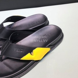 Fendi Leather Flip Flops With Bag Bugs Eyes For Men