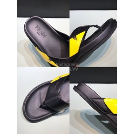 Fendi Leather Flip Flops With Bag Bugs Eyes For Men