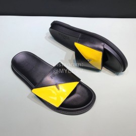 Fendi Leather Slippers With Bag Bugs Eyes For Men