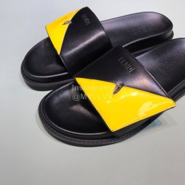 Fendi Leather Slippers With Bag Bugs Eyes For Men