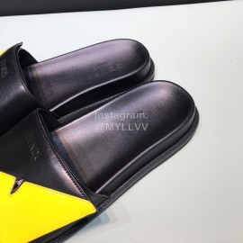 Fendi Leather Slippers With Bag Bugs Eyes For Men