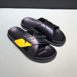 Fendi Leather Cross Slippers With Bag Bugs Eyes For Men