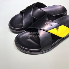 Fendi Leather Cross Slippers With Bag Bugs Eyes For Men