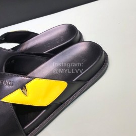 Fendi Leather Cross Slippers With Bag Bugs Eyes For Men