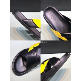 Fendi Leather Cross Slippers With Bag Bugs Eyes For Men