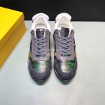 Fendi Matte Calfskin Casual Sneakers For Men Green