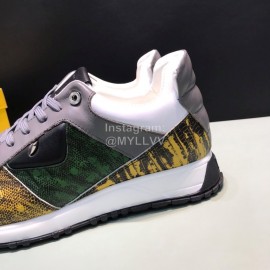 Fendi Matte Calfskin Casual Sneakers For Men Green