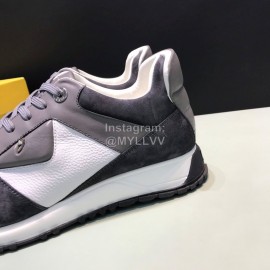 Fendi Matte Calfskin Casual Sneakers For Men Gray