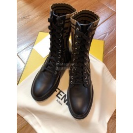 Fendi Fashion Calf Knitted Short Boots For Women Coffee