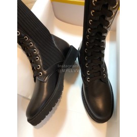 Fendi Fashion Calf Knitted Long Boots For Women Black