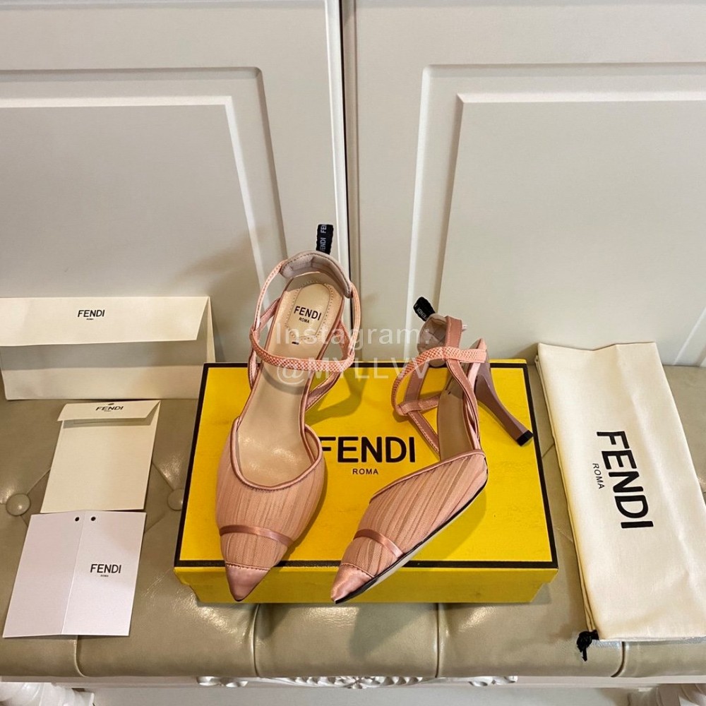 Fendi Fashion High Heel Sandals For Women Pink