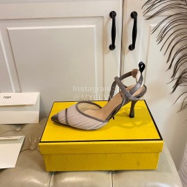 Fendi Fashion High Heel Sandals For Women Gray