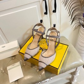 Fendi Fashion High Heel Sandals For Women Gray