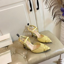 Fendi Fashion High Heel Sandals For Women Yellow