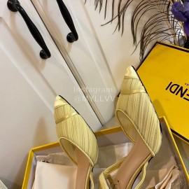 Fendi Fashion High Heel Sandals For Women Yellow